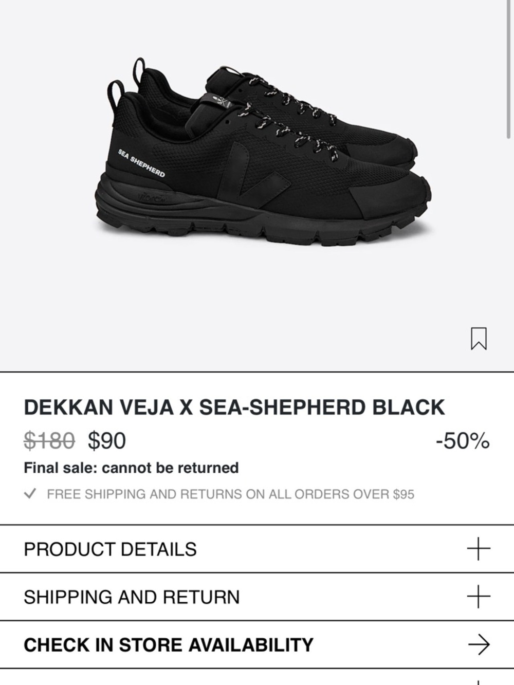 Veja Sea Shepherd Dekkan Sneaker - Black